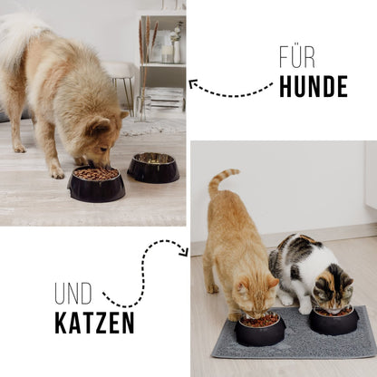 Futternapf 2er Set für Hunde und Katzen – Schwarz