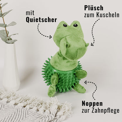 Hunde-Kauspielzeug mit Quietscher Dino