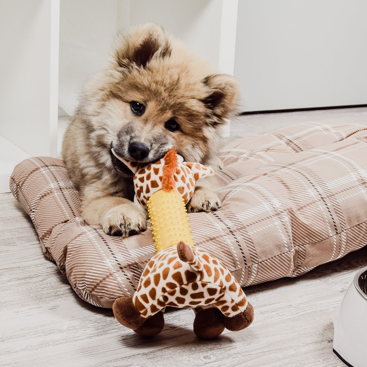 Hunde-Kauspielzeug mit Quietscher Giraffe