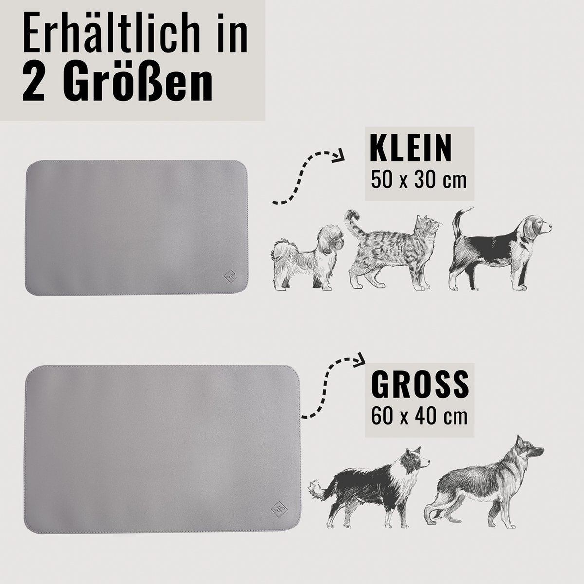 Futternapf-Unterlage aus veganem Leder
