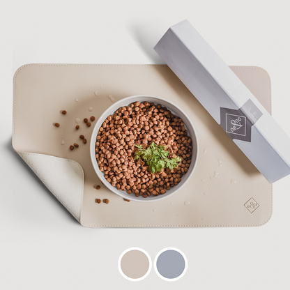 Futternapf-Unterlage aus veganem Leder