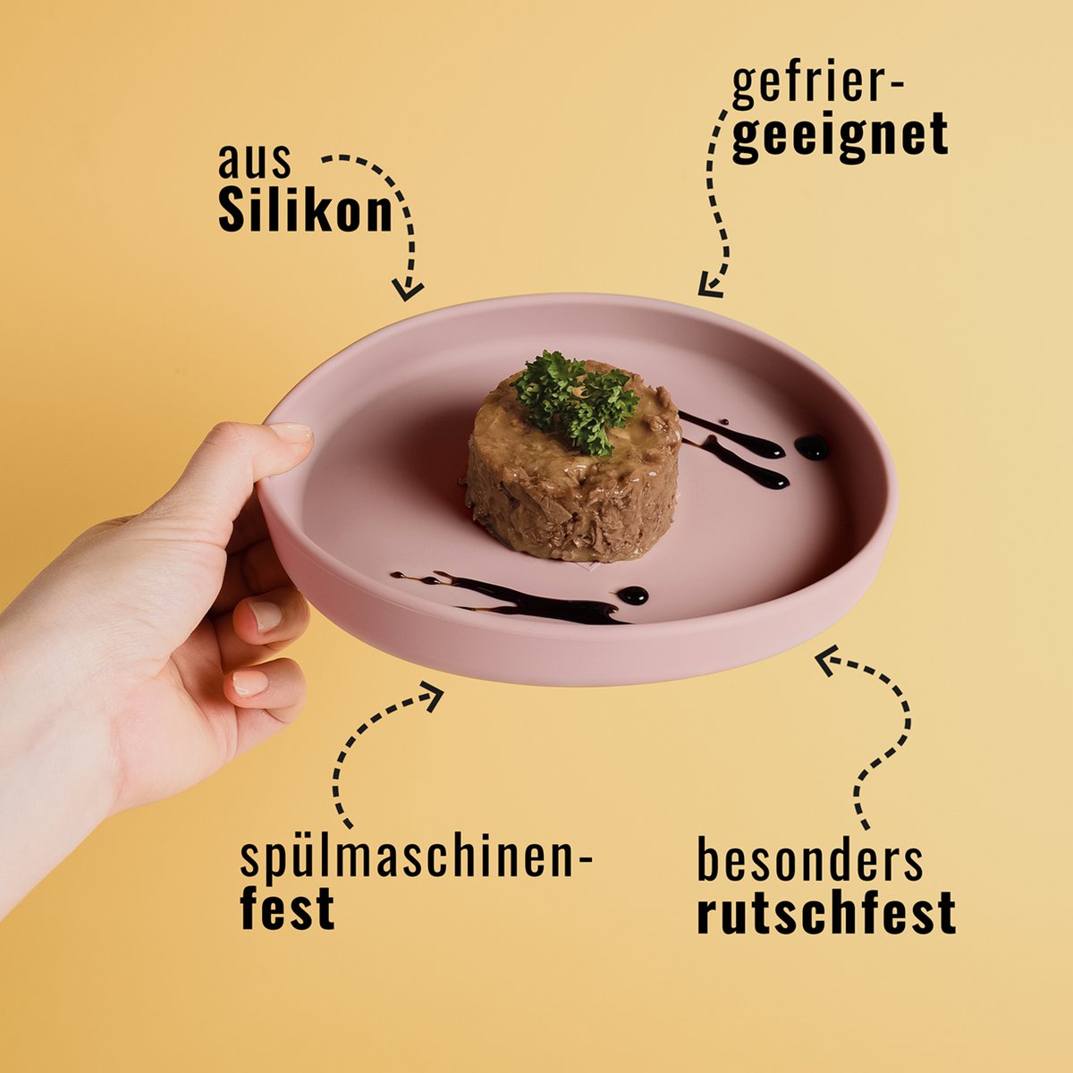 Flache Silikon Futterschale für Katzen