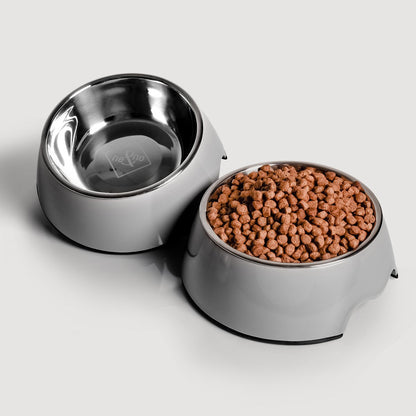 ne&no® Futternapf 2er Set für Hunde und Katzen Grau