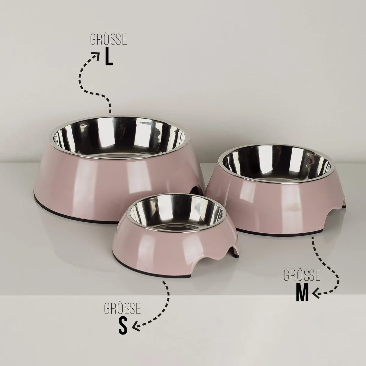 ne&no® Futternapf 2er Set für Hunde und Katzen Rosa
