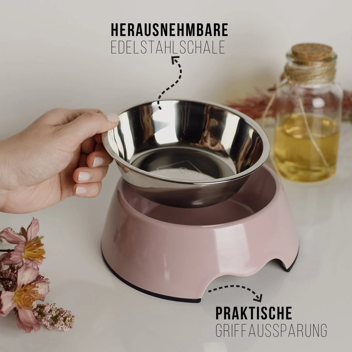 ne&no® Futternapf 2er Set für Hunde und Katzen Rosa