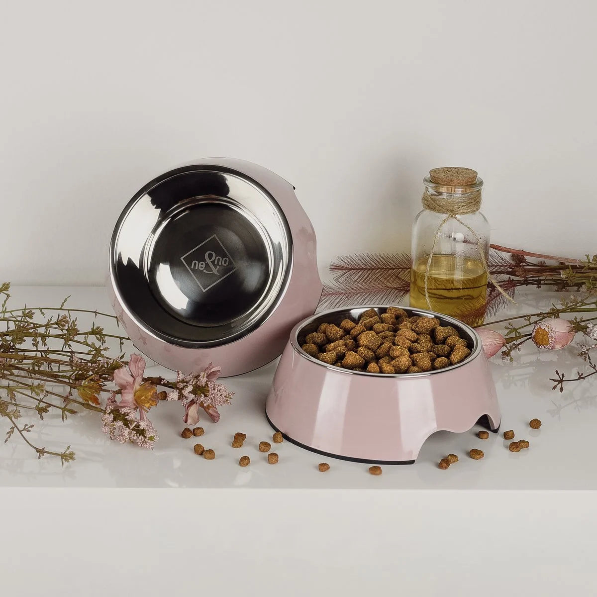 ne&no® Futternapf 2er Set für Hunde und Katzen Rosa