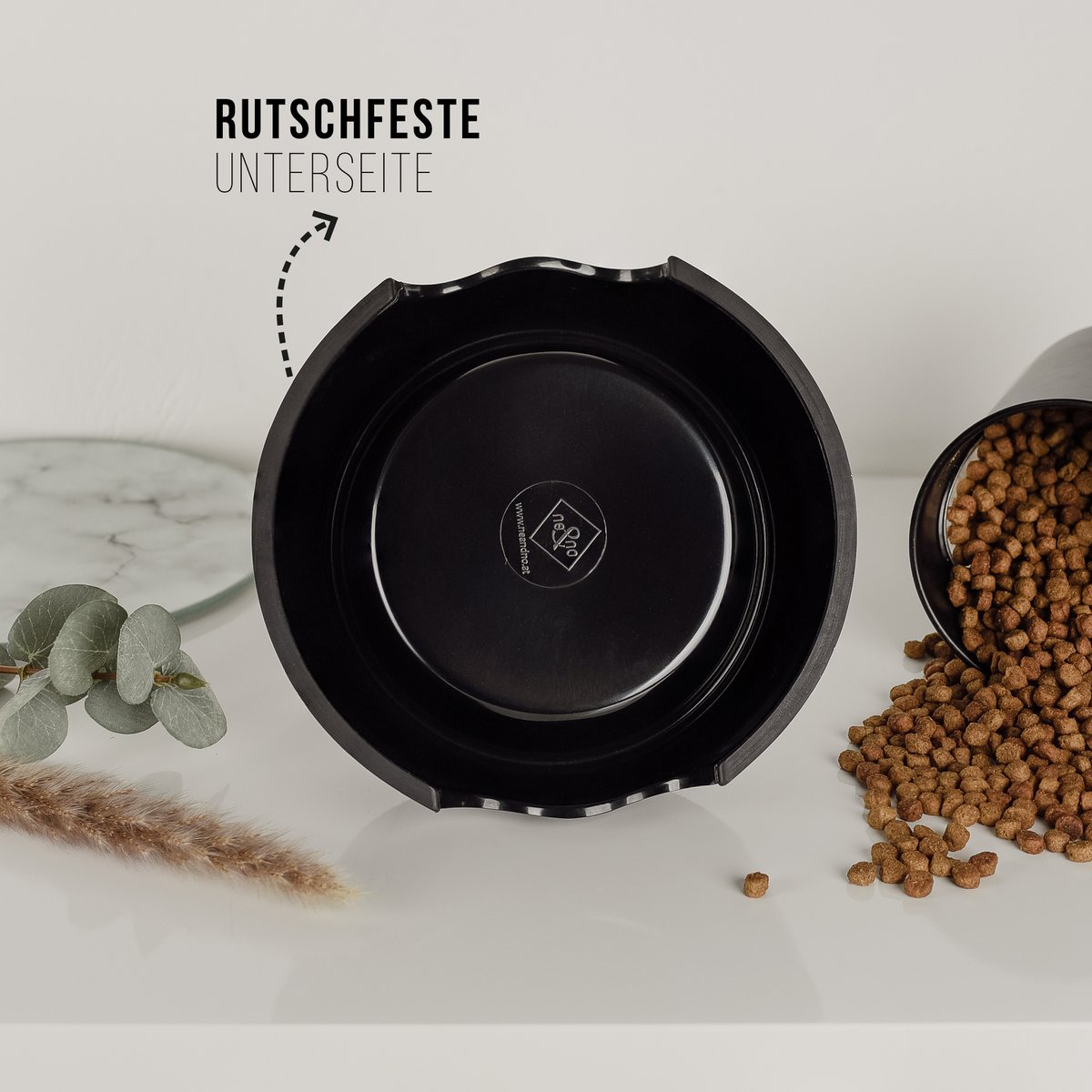 ne&no® Futternapf 2er Set für Hunde und Katzen Schwarz