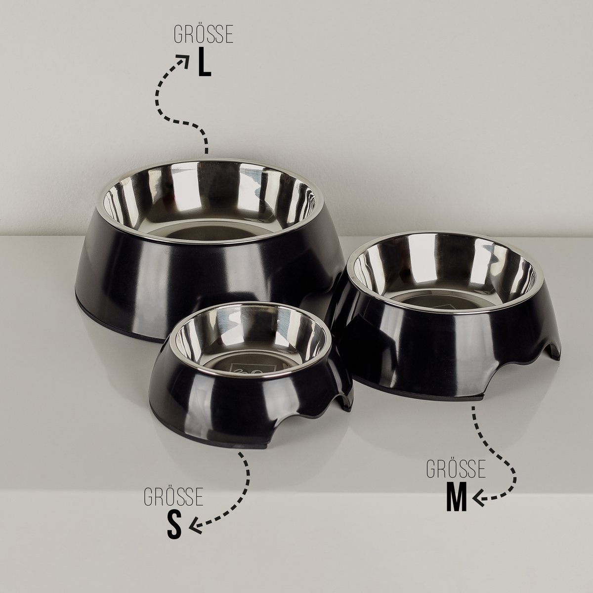 ne&no® Futternapf 2er Set für Hunde und Katzen Schwarz