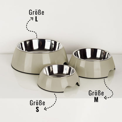 ne&no® Futternapf 2er Set für Hunde und Katzen Taupe