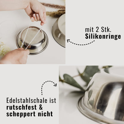 ne&no® Futternapf 2er Set für Hunde und Katzen Taupe