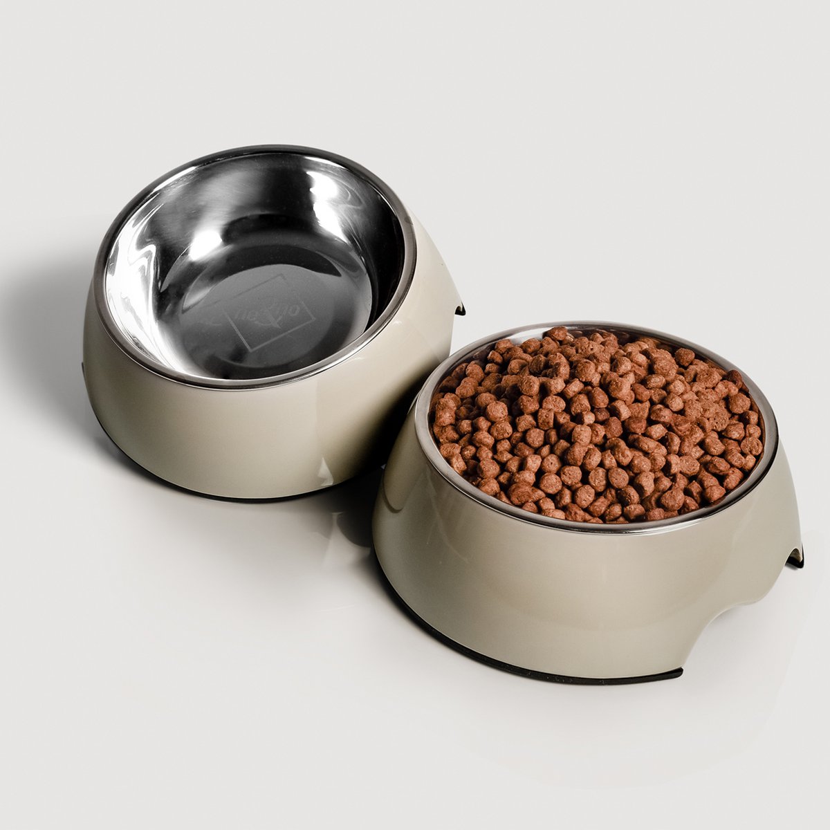 ne&no® Futternapf 2er Set für Hunde und Katzen Taupe