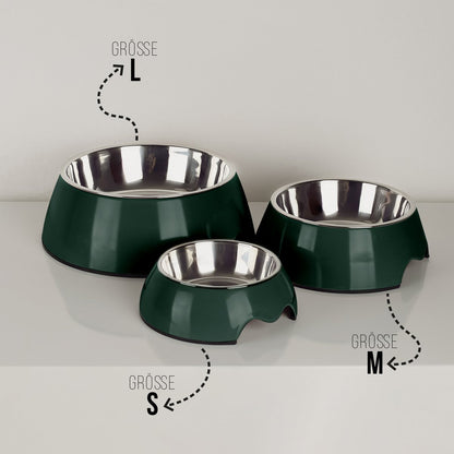 ne&no® Futternapf 2er Set für Hunde und Katzen Waldgrün