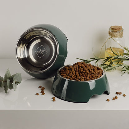ne&no® Futternapf 2er Set für Hunde und Katzen Waldgrün