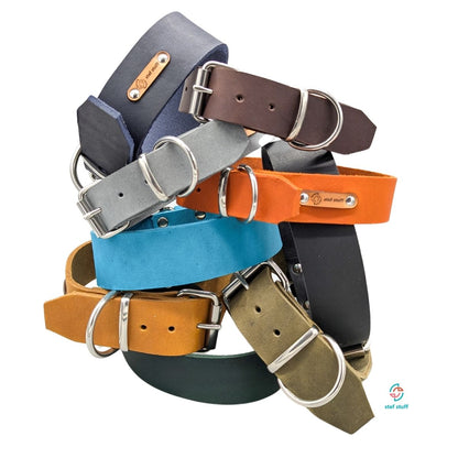 stef stuff Breites Halsband Fettleder PURE