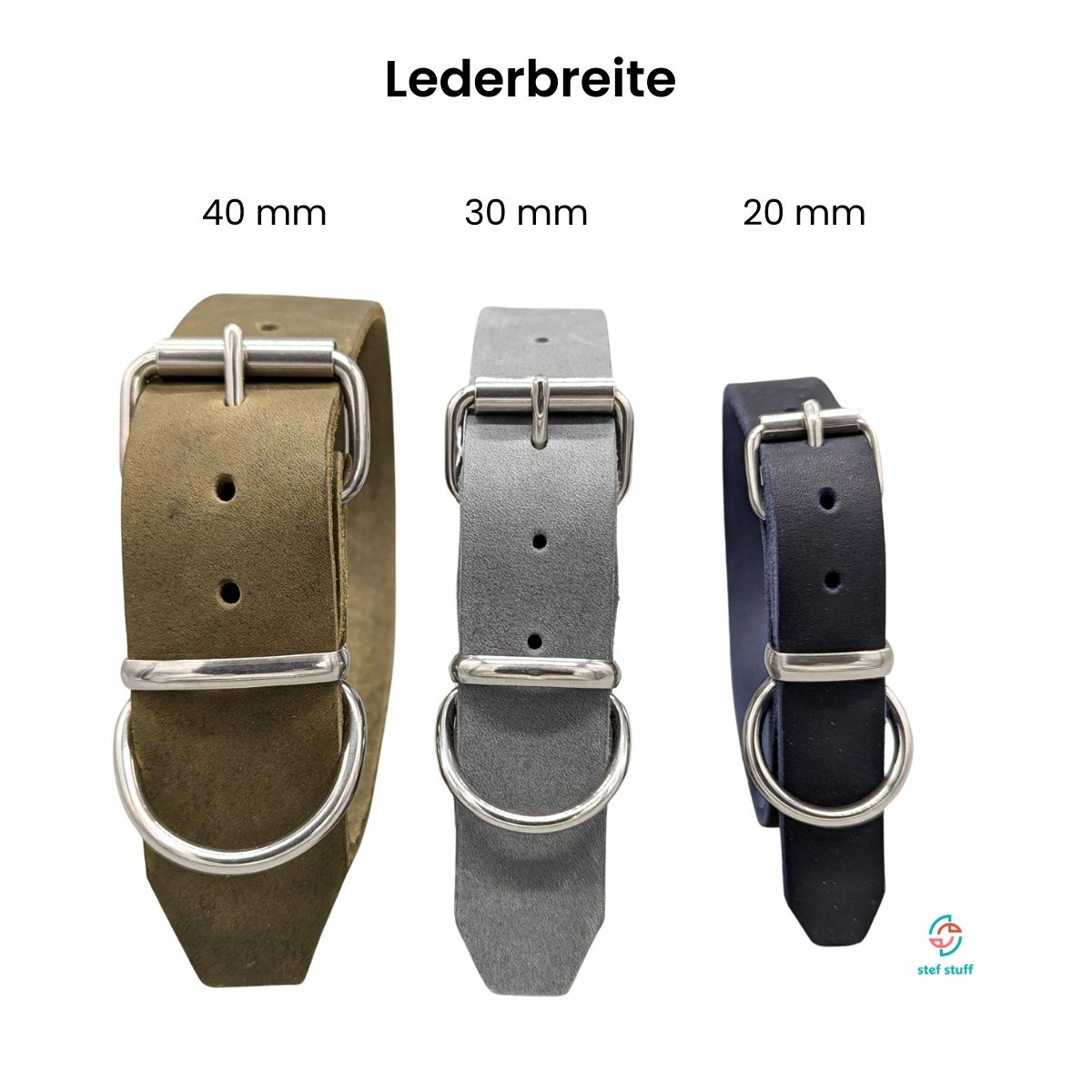 stef stuff Breites Halsband Fettleder PURE