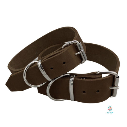 stef stuff Breites Halsband Fettleder PURE