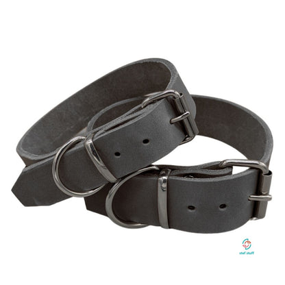 stef stuff Breites Halsband Fettleder PURE